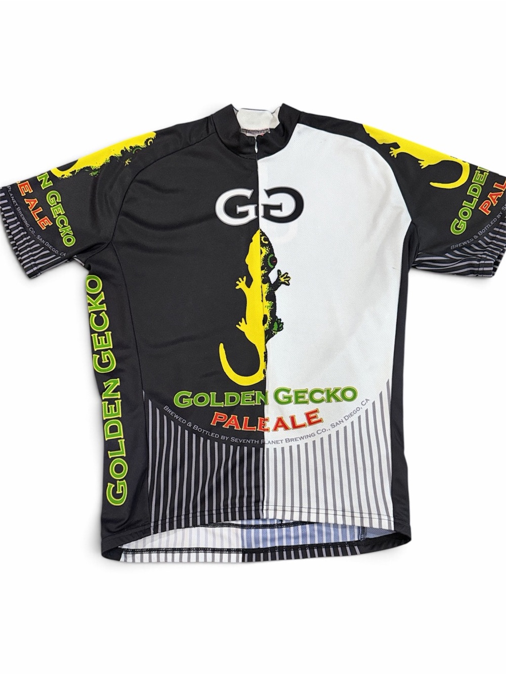 World Jerseys Men’s Short-Sleeve Cycling Jersey - Black/White/Yellow